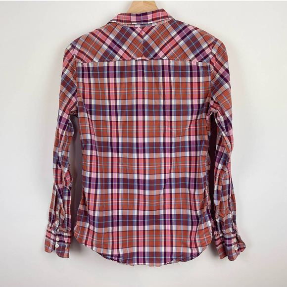 American Eagle Plaid Button Up Blouse Top - Picture 3 of 6